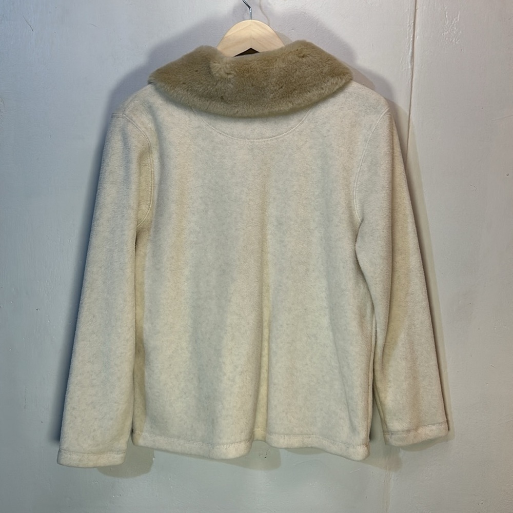 Crazy Horse-Liz Claiborne Cozy Fleece Jacket Fur Collar Never Worn-S-#0057 - Picture 2 of 9